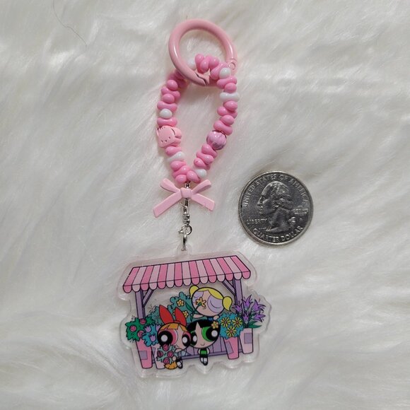 Powerpuff Girls Flower Shop Design Keychain - Picture 3 of 4